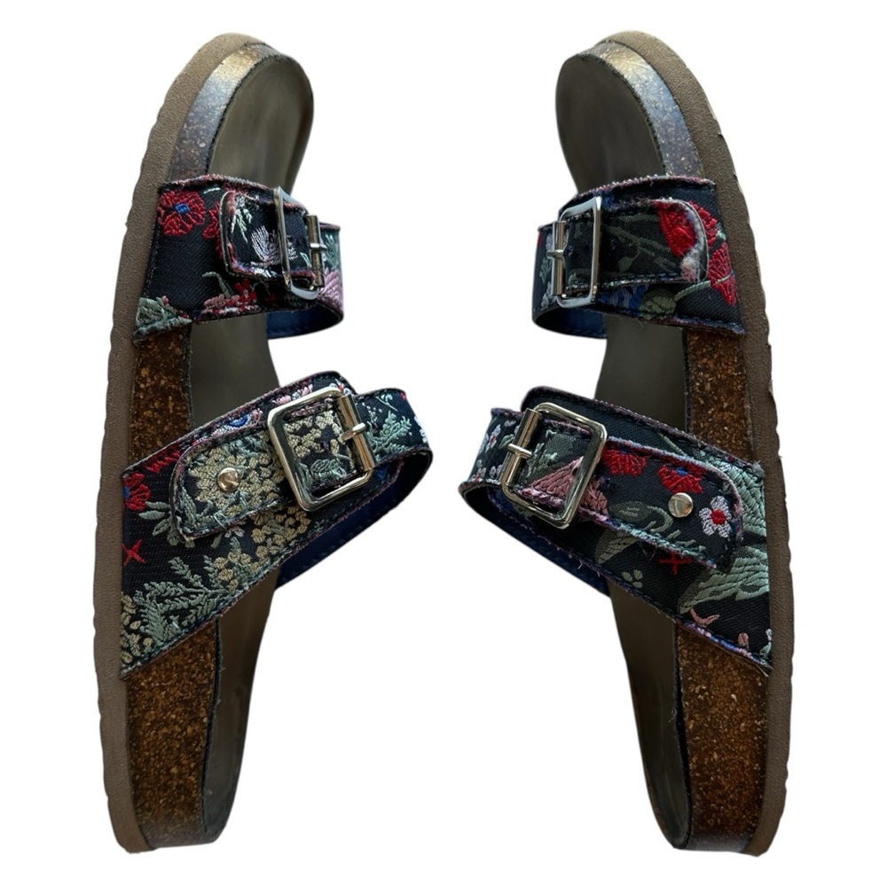 Madden Girl Black with Multicolor Embroidered Print Women's Padded Sandals - Picture 5 of 9